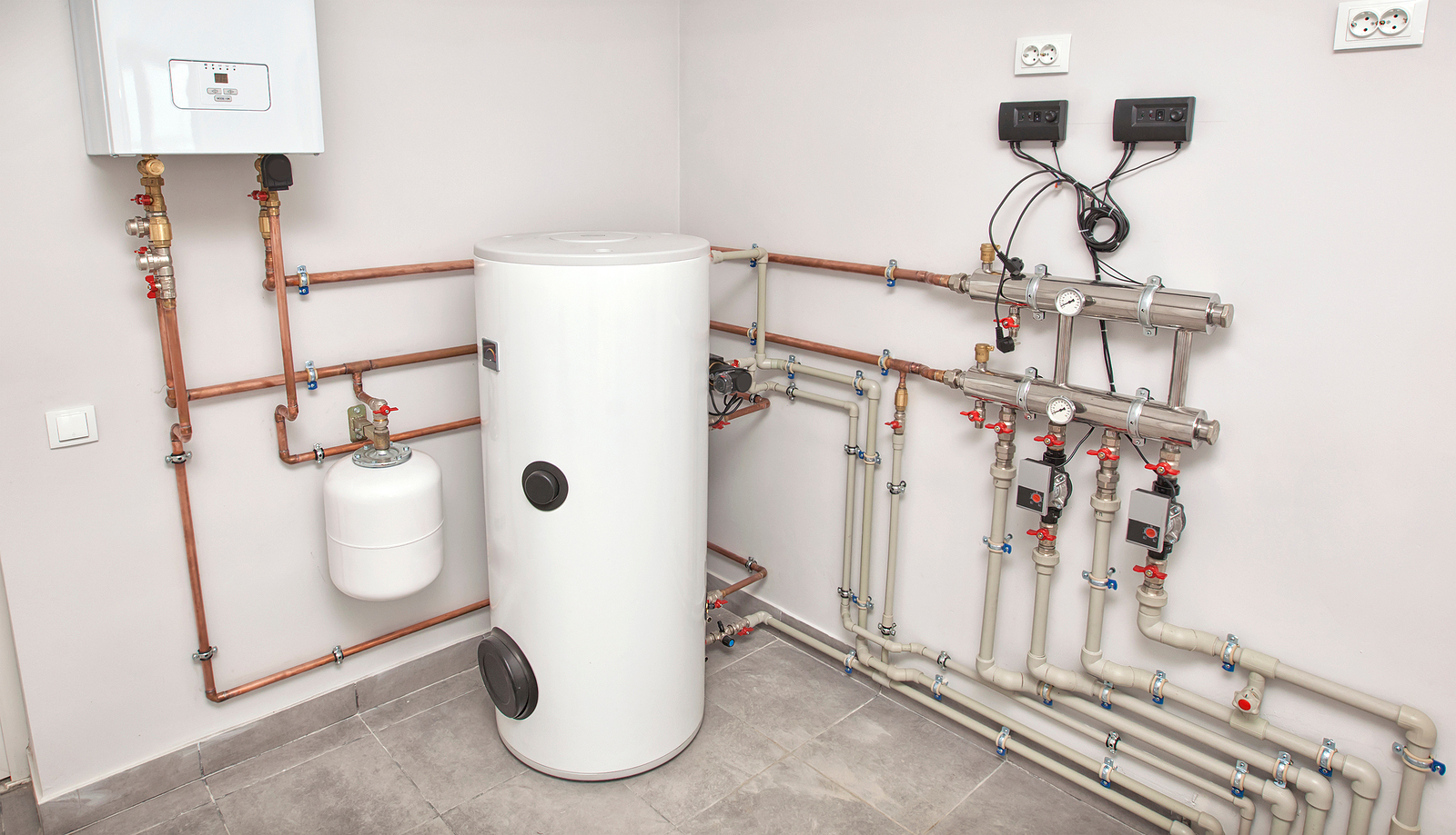 boiler engineers - The boiler room with a lot of different equipment